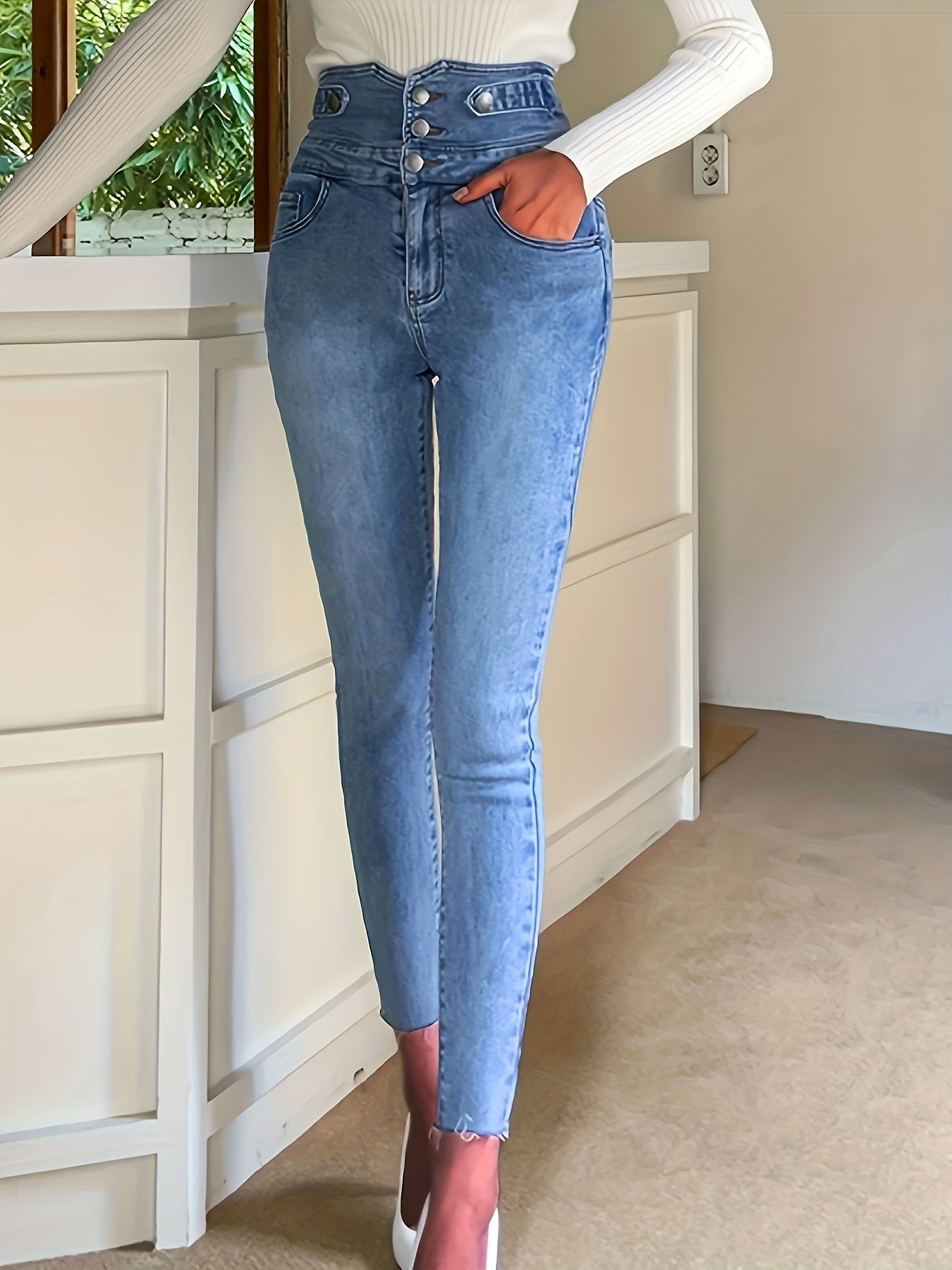 Elegant High-Waist Skinny Jeans