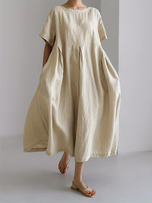 Fitted Cotton Dress with Pockets - Summer Style