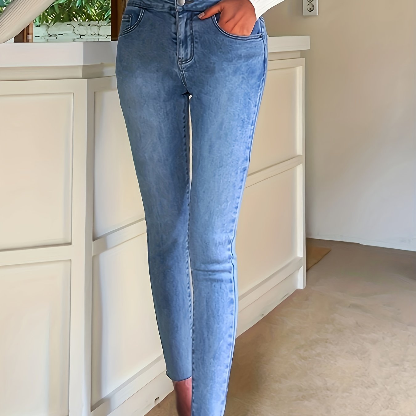 Elegant High-Waist Skinny Jeans