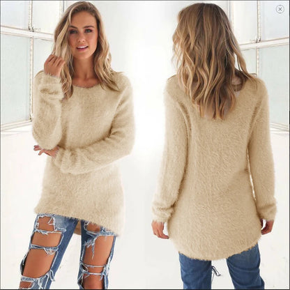 Women's O-Neck Comfortable and Loose Knitted Sweater