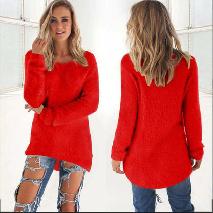 Women's O-Neck Comfortable and Loose Knitted Sweater