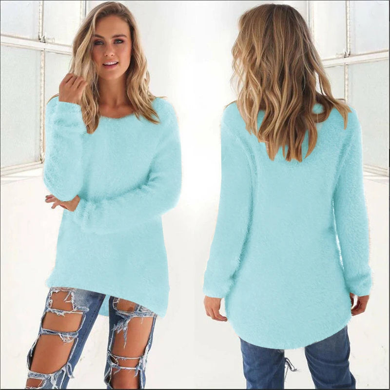 Women's O-Neck Comfortable and Loose Knitted Sweater