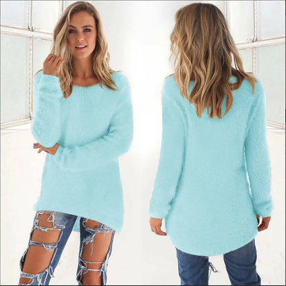 Pull en Tricot Femme O-Neck Confortable et Ample