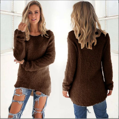 Women's O-Neck Comfortable and Loose Knitted Sweater