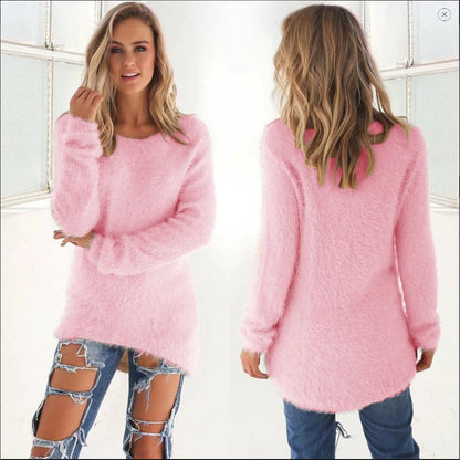 Pull en Tricot Femme O-Neck Confortable et Ample