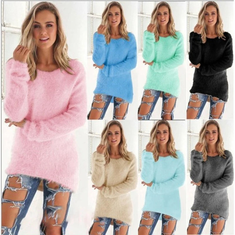 Women's O-Neck Comfortable and Loose Knitted Sweater