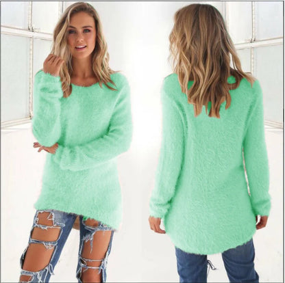 Women's O-Neck Comfortable and Loose Knitted Sweater